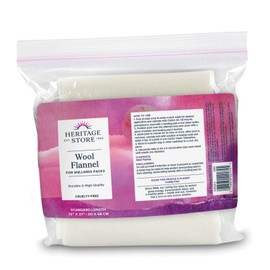HERITAGE STORE Wool Flannel for Castor Oil Pack, Reusable & Highly Absorbent, Creates a Soothing Heat Compress for Abdomen, Joints & Other Areas, 60-Day Money Back Guarantee, Cruelty Free, 12 x 27 in