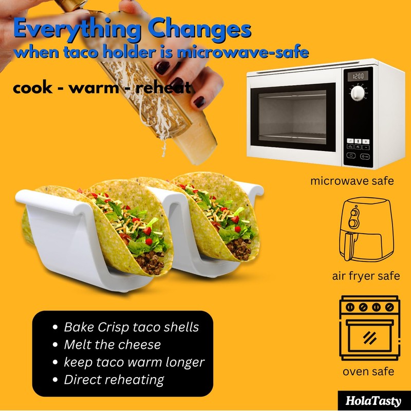 Ceramic Taco Holder (Green - 2 Pack, Taco Shells -