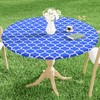 Smiry Round Picnic Tablecloth, Waterproof Elastic Fitted Table Covers for