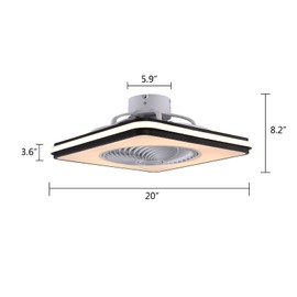TFCFL Crystal Light with Ceiling Fan Retractable Fan Blade Dimmable Ceiling Fan Chandelier Remote Control Indoor for Living Room Bedroom
