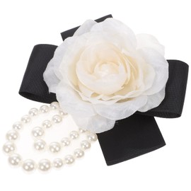 Abaodam Camellia Corsage Wedding Ceremony Decorations Pearl Decor French Dress for Women Backpack Pin Women Clothes Lapels Bow Pearl Brooch Pin Clothes Brooch Delicate Flower Brooches Silk