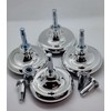 8 x Chrome Feet Leg Castors Gliders with Metal Inserts