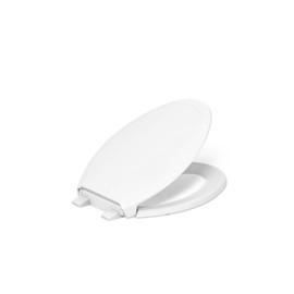KOHLER 4734-RL-0 Rutledge ReadyLatch Soft Close Elongated Toilet Seat, Quiet-Close Lid Grip-Tight Bumpers, Installation Hardware, Home Essentials, White