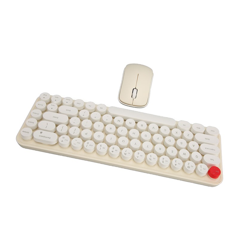 Wireless Keyboard Mouse Combo Mini Portable Retro Silent 2.4G Wireless