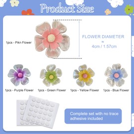 5 PCS Cute Flowers Car Rearview Mirror Ornaments, Fun Rotating Flower Cars Dashboard Ornament Decorations, Automotive Interior Accessories for Women Men（DIY kit