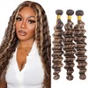 Ombre Bundles P4613 Deep Curly Human Hair Bundle 8A Two