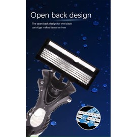 Max A Series Premium 5 Blades Sincere Care Comfort Easy Clean Razor Blades for Men Shaving. 5 Layer Floating Blades with Pivoting Design Head for Directional Shaving. 3 Pack.