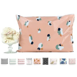 12.5x15 Poly Mailers Pack of 50 Reusable Shipping Envelopes Mailing Bags Clothing Business Packaging Self Seal Cute Pink Floral Designer Passion Fruit