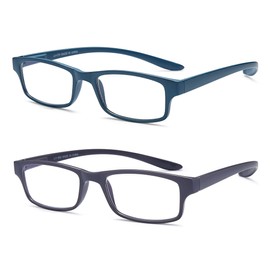 EYEURL 2 Pack Reading Glasses for Women Neck Hanging Blue Light Blocking Readers with Spring Hinges Computer reading glasses for Men,4.0