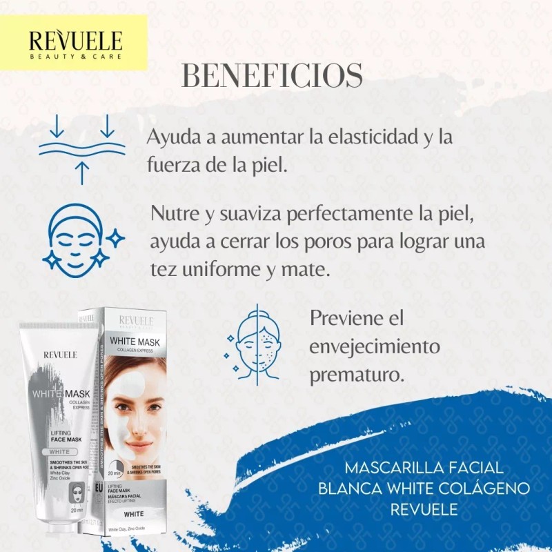 Revuele Mascarilla Facial Colágeno Arcilla Blanca Revuele 80ml