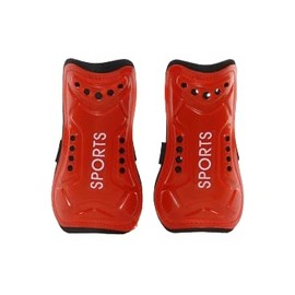 rgs06 Kids Shin Guard Soccer Shin Guard Futsal with Velcro Fastener Anti-Slip Red Color