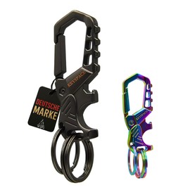 KEYSPACE Keyring Carabiner with Bottle Opener – Key Release with Carabiner Hook & Lever Function – Key Carabiner for Men, black