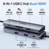USB C Docking Station Dual HDMI Monitor, USB C to