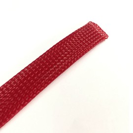 Electriduct Expandable Braid Sleeving | Polyester High Flame Retardant Flexible Cable Mesh Sleeve | 3/4" - 100 Feet (Red)