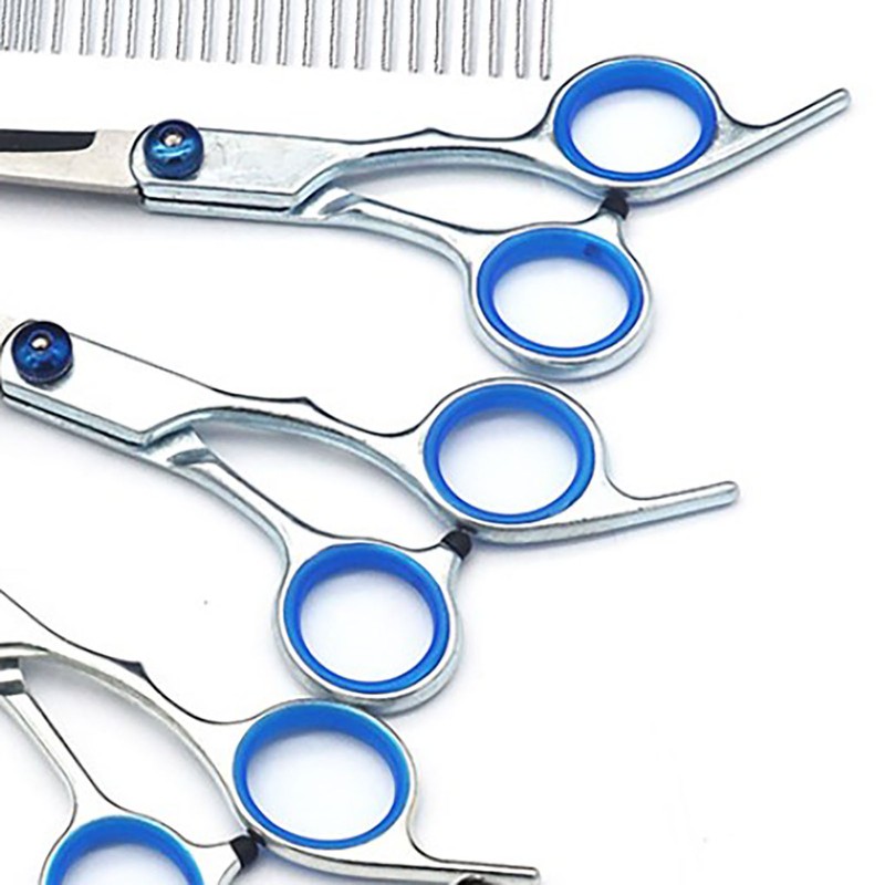 Dog Grooming Scissors Kit Stainless Steel Comfortable Adjustable Screw Professional
