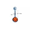 Luxe Modz British Logo Flag Belly Navel Ring Blue Anodized