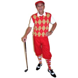 Red Gold White Outfit with Red Knickers (XX-Large Sweater, 40 Waist)