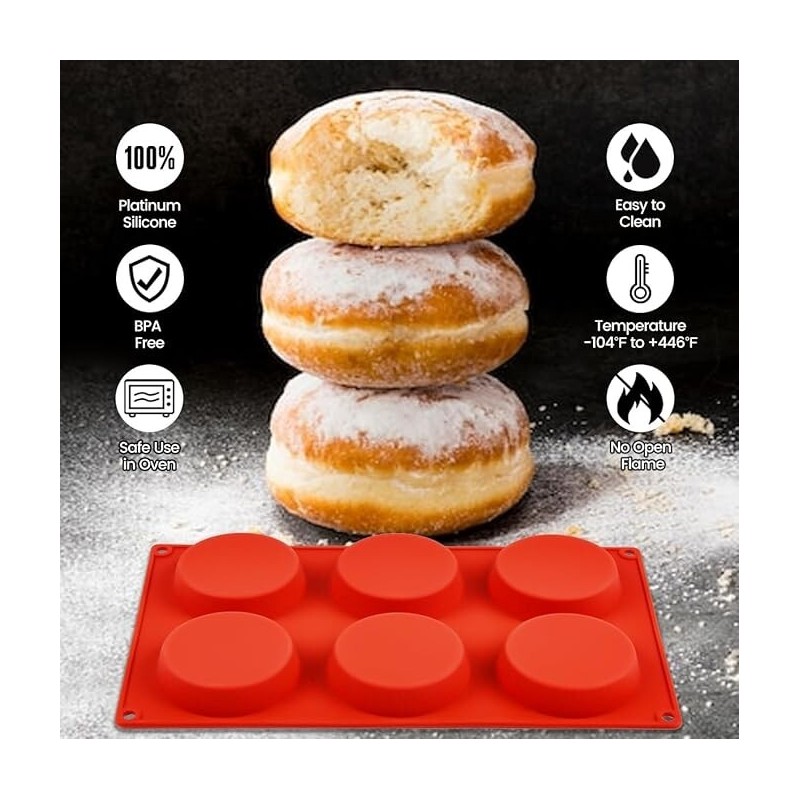Caketime Silicone Muffin Top and Egg Mold Pan – 3-Inch