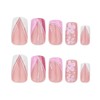Square Press on Nails Short Fake Nails Pink False Nails