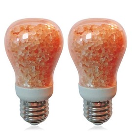 Himalayan Glow Salt LED Light Bulb, 60-Watt Equivalent, Dimmable, A19 Light Bulb, Warm Amber Glow, E26 Edison Light Bulb for Decor, Homes, Offices Kitchen - 2 Counts