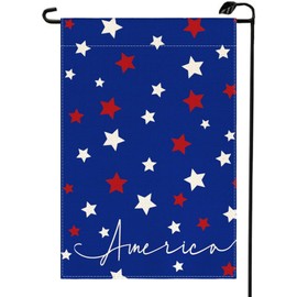 Independence Day Patriotic Garden Flag 12x18 Inch Double Sided for Outside 4th of July America Stars Yard Outdoor Decoration Flag MG09