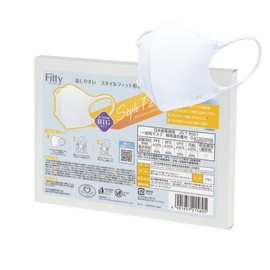 Fitty StyleFit Plus Masks 27 Count (Slightly Larger Size/Non-Woven Fabric/3/White) Individually Wrapped 3D Masks (3 Layers / Small Face, Breathability, Larger) Disposable