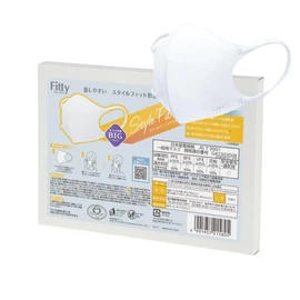 Fitty StyleFit Plus Masks 27 Count (Slightly Larger Size/Non-Woven Fabric/3/White) Individually Wrapped 3D Masks (3 Layers / Small Face, Breathability, Larger) Disposable