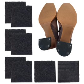 FINGERINSPIRE 4 Pairs Black High Heel Patch Square Shoe Heel Repair, 2.5x2.5 Inch Shoe Repair Rubber Patch Square Non-Slip High Heels Replacement Applique Shoes Bottom Repairing Material