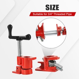 FLK Tech Wood Gluing Pipe Clamp Fixture for 3/4 Inch Pipe, Heavy Duty Pipe Clamps, Cast Iron Wood Clamps Quick Release for Woodworking, Carpentry, Home Improvement, and DIY Projects