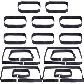 GORGECRAFT 8Pcs 4 Sizes Sectional Couch Straps Connectors Black Nylon Adjustable Sofas Cushions Leg Hook Loop Cinch Clip Joint Snap Locks Easy Install Connector Strap for Universal Sliding Sofa Legs