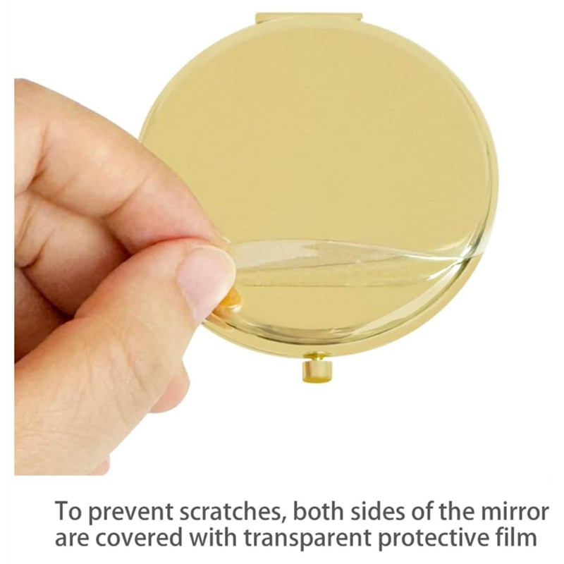 mpowtech Gold Magnifying Compact Mirror for Purse - 1x/2x Magnification