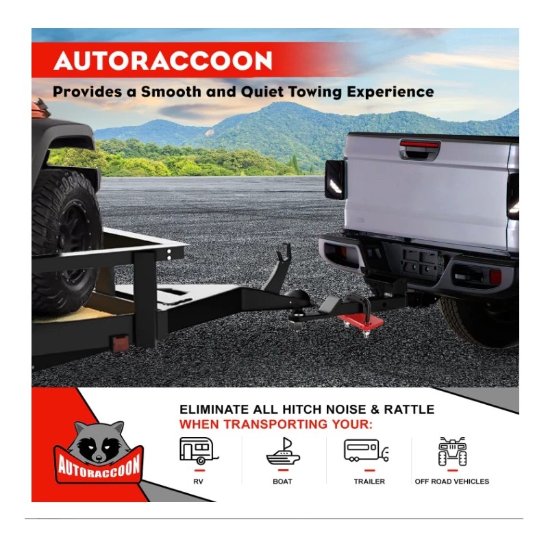 AUTORACCOON Hitch Tightener Anti-Rattle Clamp - Heavy Duty Hitch Stabilizer