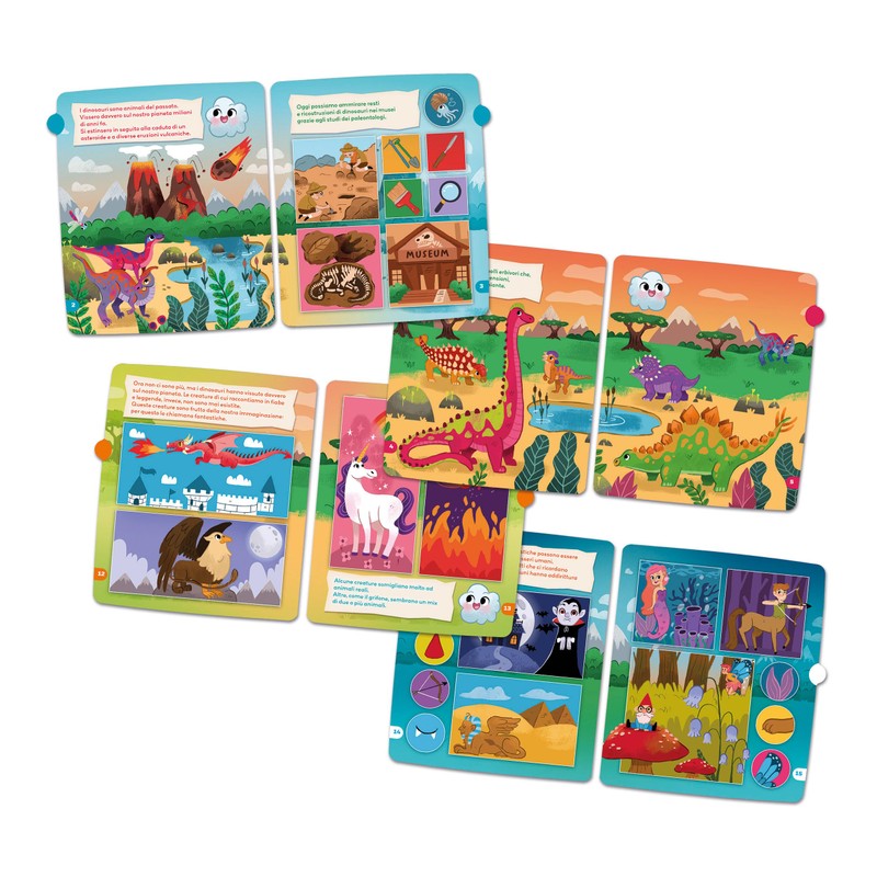 Clementoni - Sapientino Girapagina, Dinosauri e Creature Fantastiche, Libro Interattivo