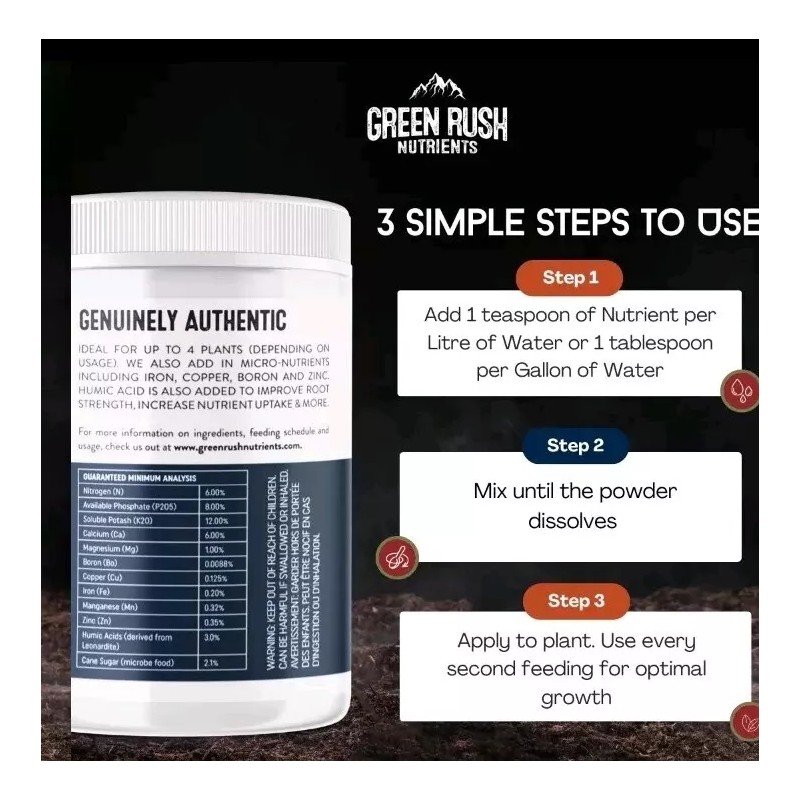 Green Rush Nutrients BEEFY BUD BLOOMS 6-8-12 2 OUNCES SAMPLE