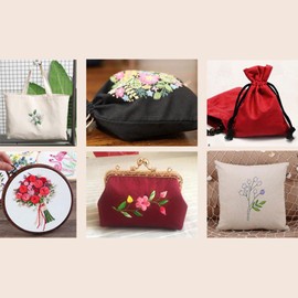 67cmx1m Cotton Linen Fabric Black Embroidery Fabric Needlework Material Cloth for Quilting, Sewing, Crafts