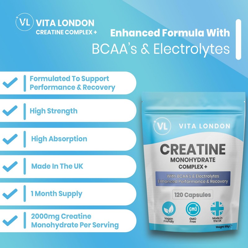 Creatine Monohydrate Complex + BCAA's & Electrolytes | 240 Vegan