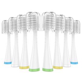 Oralphi Sensitive Gum Care Replacement Brush Heads for Waterpik Complete Care 5.0/9.0 (CC-01/WP-861), STRB-3WW, Ultra Soft Bristles with Cover, Sonic Electric Tooth Brush Refill Heads (8-Pack, White)