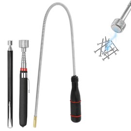HERKINDNESS Pack of 3 Magnetic Telescopic Rod, Portable Telescopic Magnetic Rod, Flexible Extendable Magnetic Rod, 3 Sizes Magnetic Lifter, for Picking Screws, Nails, Keys