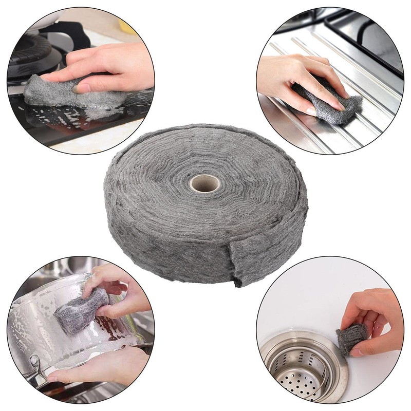 AConnet Grade 0000 Steel Wool 5lb Steel Wool Roll for