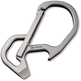 Civivi Click Carabiner Gray Screwdriver Bottle Opener Satin Finish Titanium