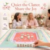 Gueiddi Premium Pink Floral Mahjong Mat 33"x33" , Smooth Glide