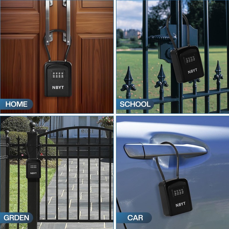 NBYT Portable Combination Lock keybox,For House Keys Key Hiders to
