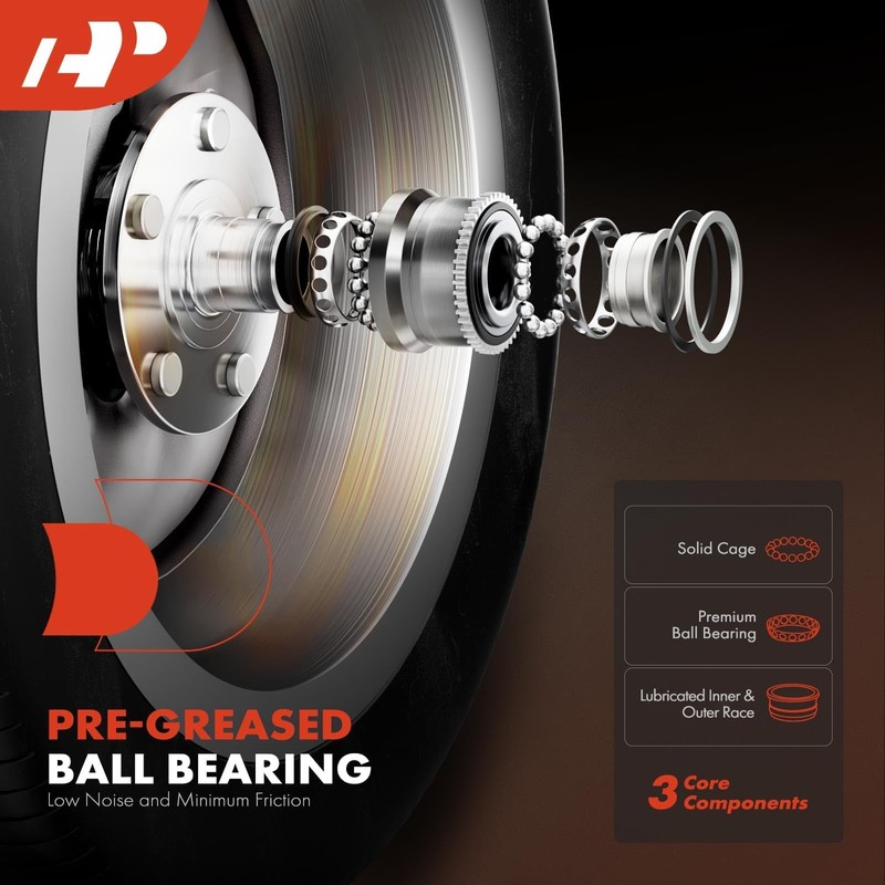 A-Premium 2 x Front Wheel Bearing and Hub Assembly Compatible