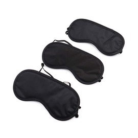 3 Pcs Sleep Mask for Sleeping with Elastic Strap Lightweight Soft Comfortable Light Blocking Night Blindfold Eye Shades for Travel Airplane Nap (Black)