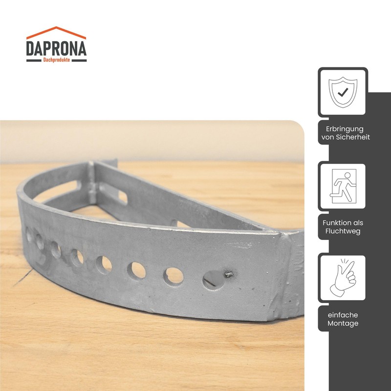 DAPRONA Holder for running grate, galvanised silver, 25 cm, step