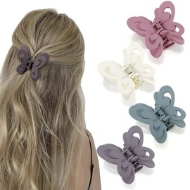 Butterfly Claw Clips for Women Butterfly Hair Clips for Girls 4 Pcs Butterflies Claw Clips for Hair Claws Butterfly Hair Accessories Hair Clamps Clips for Thick and Medium Hair Clips Model Number 0191
