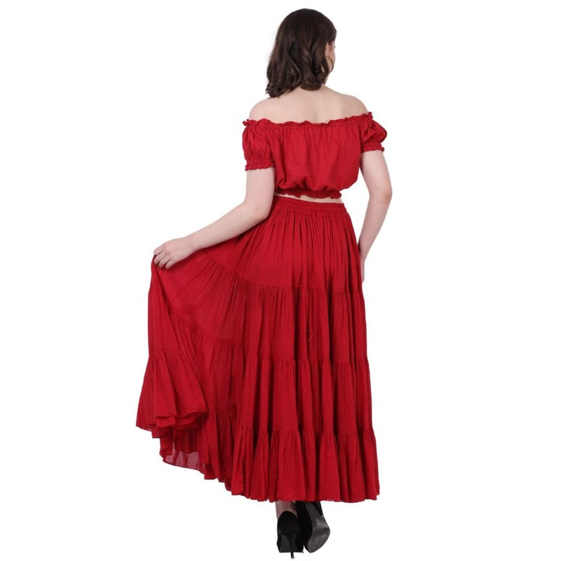 Wevez - Falda de algodón de color liso para mujer,