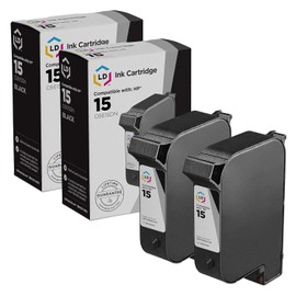 LD Productos Cartucho de tinta remanufacturado Reemplazo para HP 15 C6615DN (negro, paquete de 2) Compatible con impresoras HP Copier 310 812 812C 840 841C 842C 843 845 845C 920 920C 940Cvr y Más