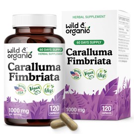 Wild & Organic Caralluma Fimbriata Capsules - 120 Count - Overall Health Support Supplement