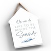 Global Designs Beside The Seaside Coastal Blue Nautical Sign Wooden